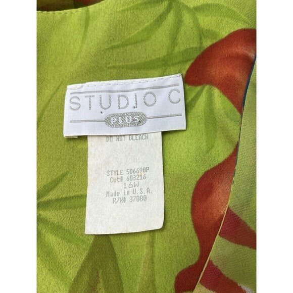 Studio One Maxi Asymmetrical Dress Woman 16W Green Beach Coastal Fairy Grunge - Picture 8 of 9